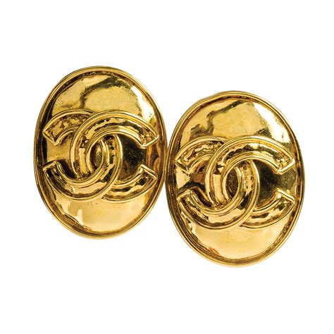 chanel classic logo earrings|vintage chanel logo earrings.